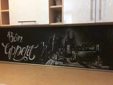 Приятного аппетита, рисунок мелом в кафе от ИП Пахомчик К В